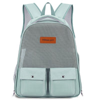 HKM-144723 Breathable Foldable Large Capacity Pet Backpack in Blue, Green, and Milky White