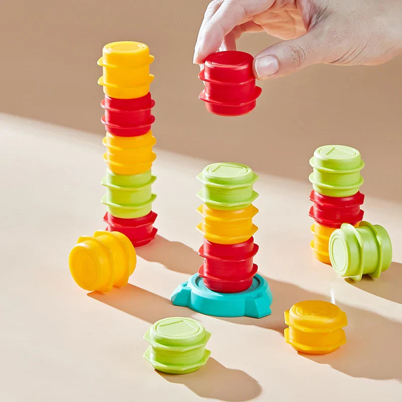 HKM-145107 Kids Educational Stacking Forklift Toy for Cognitive Learning, Ages 5 and Up, Color Box Packaging