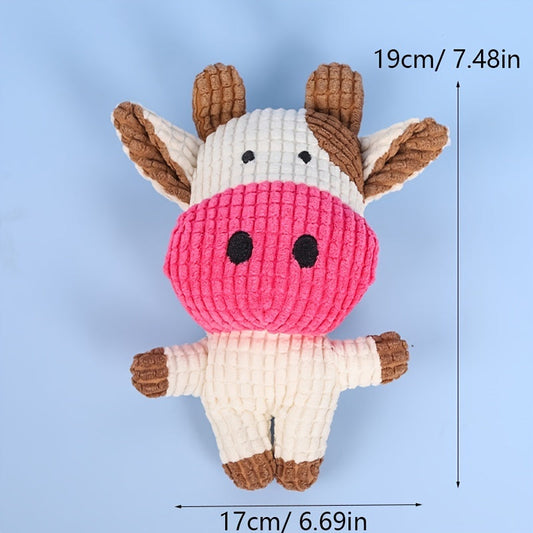 HKM-145363 Animal-Shaped Plush Dog Toy, Squeaky, Bite Resistant, Ideal for Small to Medium Dogs and Cats