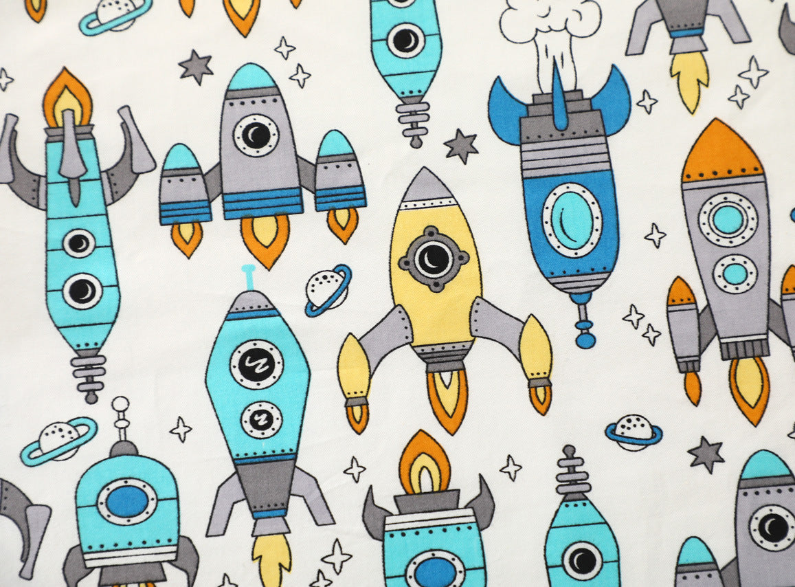 HKM-145363 Cotton Twill Printed Cartoon Motorcycle Bed Fabric for Bedding and Crafts