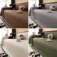 HKM-145427 Teddy Plush Waterproof All-Season Sofa Cover - Non-Slip, Anti-Scratch, Dustproof