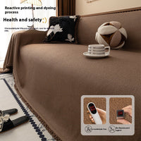 HKM-145427 Teddy Plush Waterproof All-Season Sofa Cover - Non-Slip, Anti-Scratch, Dustproof