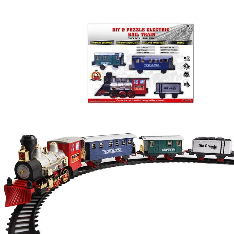 HKM-145491 Electric Train Toy for Ages 5 and Up - Slot Toy, ABS Plastic, 1:12 Scale