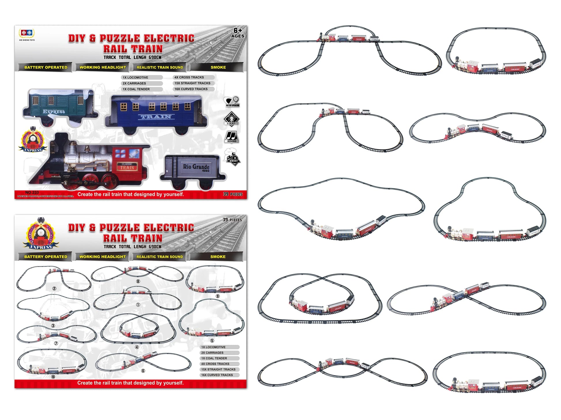 HKM-145491 Electric Train Toy for Ages 5 and Up - Slot Toy, ABS Plastic, 1:12 Scale