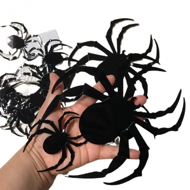 HKM-145491 Self-Adhesive Wall Stickers - 12 Big Spider and 28 Bat Set for Halloween Decor