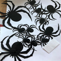 HKM-145491 Self-Adhesive Wall Stickers - 12 Big Spider and 28 Bat Set for Halloween Decor