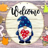 HKM-145811 3D Stereo Wooden Welcome Doorplate with Decorative Characters for Various Occasions