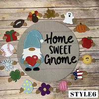 HKM-145811 3D Stereo Wooden Welcome Doorplate with Decorative Characters for Various Occasions