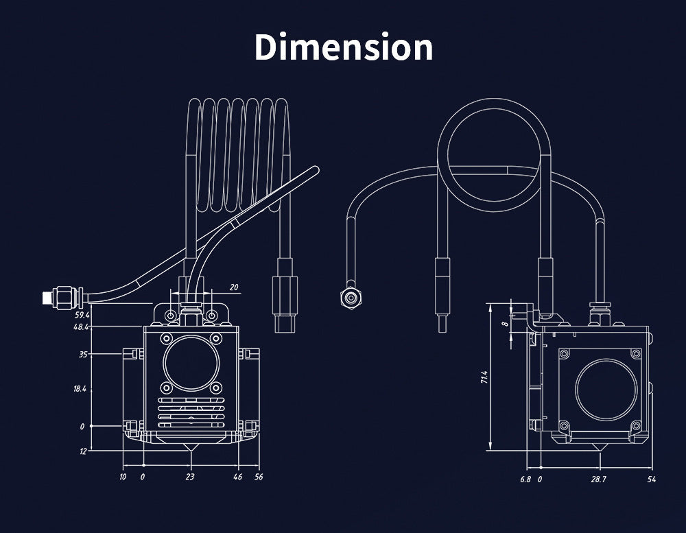 HKM-145875 All Metal Extrusion Head Kit for 3D Printers - Includes Print Head Set