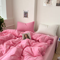 HKM-146003 Cotton Four-Piece Bed Sheet and Duvet Cover Set Available in Multiple Sizes