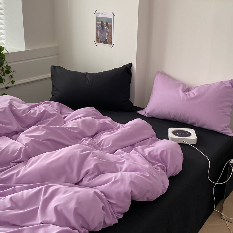 HKM-146003 Cotton Four-Piece Bed Sheet and Duvet Cover Set Available in Multiple Sizes