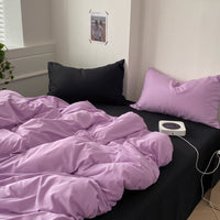 HKM-146003 Cotton Four-Piece Bed Sheet and Duvet Cover Set Available in Multiple Sizes