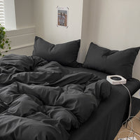 HKM-146003 Cotton Four-Piece Bed Sheet and Duvet Cover Set Available in Multiple Sizes