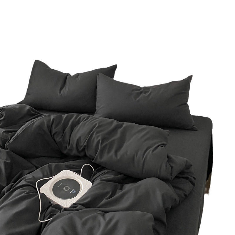 HKM-146003 Cotton Four-Piece Bed Sheet and Duvet Cover Set Available in Multiple Sizes
