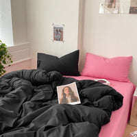 HKM-146003 Cotton Four-Piece Bed Sheet and Duvet Cover Set Available in Multiple Sizes