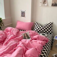HKM-146003 Cotton Four-Piece Bed Sheet and Duvet Cover Set Available in Multiple Sizes