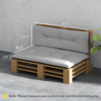 HKM-146067 Outdoor 2-Seater Pallet Cushion Set - Light Gray, Tufted Design with Water-Resistant Polyester Filling