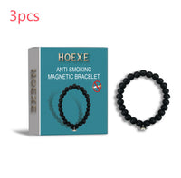 HKM-146195 Magnetic Anti-Smoking Bracelet with Frosted Stone Design