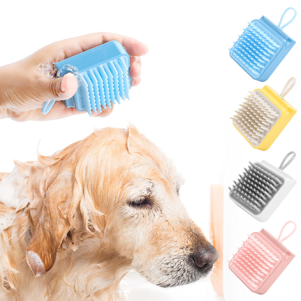 HKM-146387 Pet Bath Massage Brush for Dogs and Cats - Soft TPR Grooming Comb for Wet and Dry Use