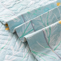 HKM-146515 Cotton Three-Piece Bed Cover Set with Floral and Plant Design for 0.9m Bed