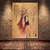 HKM-146515 Dark Demon and Holy Geometric Canvas Wall Art for Modern Living Spaces