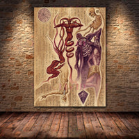 HKM-146515 Dark Demon and Holy Geometric Canvas Wall Art for Modern Living Spaces
