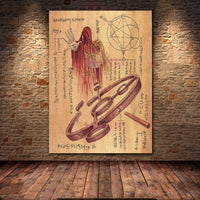 HKM-146515 Dark Demon and Holy Geometric Canvas Wall Art for Modern Living Spaces