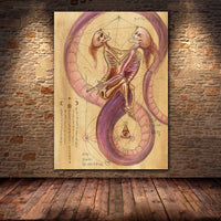 HKM-146515 Dark Demon and Holy Geometric Canvas Wall Art for Modern Living Spaces