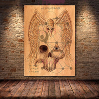 HKM-146515 Dark Demon and Holy Geometric Canvas Wall Art for Modern Living Spaces