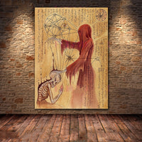 HKM-146515 Dark Demon and Holy Geometric Canvas Wall Art for Modern Living Spaces