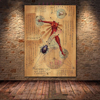 HKM-146515 Dark Demon and Holy Geometric Canvas Wall Art for Modern Living Spaces
