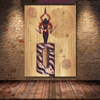 HKM-146515 Dark Demon and Holy Geometric Canvas Wall Art for Modern Living Spaces