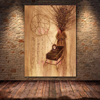 HKM-146515 Dark Demon and Holy Geometric Canvas Wall Art for Modern Living Spaces