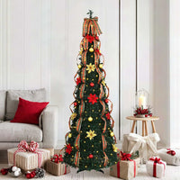 HKM-146643 Pre-Lit Artificial Christmas Tree with 50 Warm White LEDs - 120 cm, Art Deco Style, PVC Material