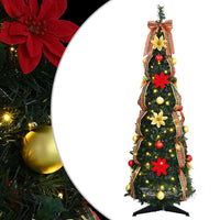 HKM-146643 Pre-Lit Artificial Christmas Tree with 50 Warm White LEDs - 120 cm, Art Deco Style, PVC Material