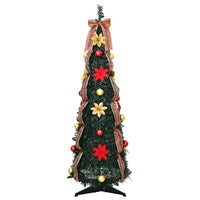 HKM-146643 Pre-Lit Artificial Christmas Tree with 50 Warm White LEDs - 120 cm, Art Deco Style, PVC Material