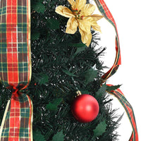 HKM-146643 Pre-Lit Artificial Christmas Tree with 50 Warm White LEDs - 120 cm, Art Deco Style, PVC Material