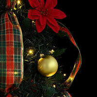 HKM-146643 Pre-Lit Artificial Christmas Tree with 50 Warm White LEDs - 120 cm, Art Deco Style, PVC Material