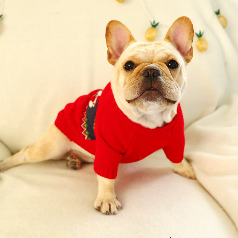 HKM-146707 Cozy Pet Christmas Sweater in Red – Casual Acrylic Design for All Breeds