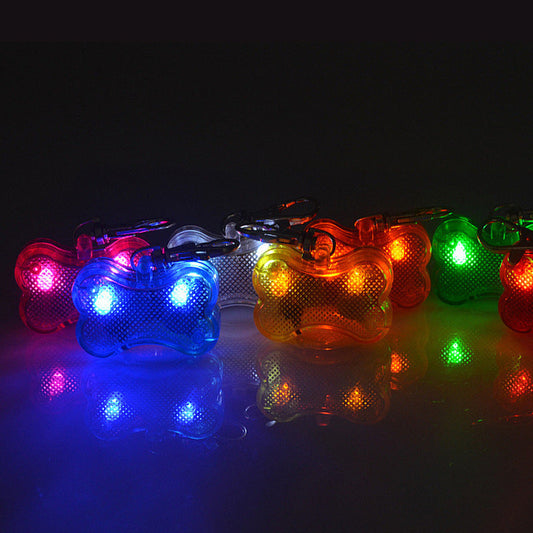 HKM-146835 LED Dog Bone Shaped ID Tag with DIY Name Tag for Pet Safety and Outdoor Use