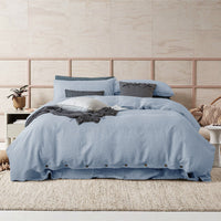 HKM-146835 Washed Pure Linen Four-Piece Bed Sheet Set with Quilt Cover and Pillowcases