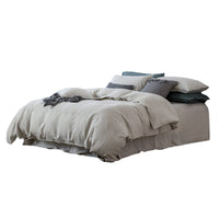 HKM-146835 Washed Pure Linen Four-Piece Bed Sheet Set with Quilt Cover and Pillowcases