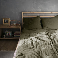 HKM-146835 Washed Pure Linen Four-Piece Bed Sheet Set with Quilt Cover and Pillowcases