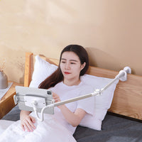 HKM-146899 Adjustable Long Arm Phone Stand for Bedside and Desktop Use in Space Gray and Silver