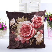 HKM-146899 Peony Printing and Dyeing Classic European Style Pillow Cover - Super Soft Polyester Cotton, 45x45cm, Suitable for Various Spaces