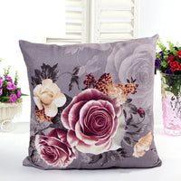 HKM-146899 Peony Printing and Dyeing Classic European Style Pillow Cover - Super Soft Polyester Cotton, 45x45cm, Suitable for Various Spaces