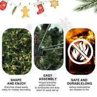 HKM-146963 Artificial Christmas Tree with Lights - 4ft to 9ft PE/PVC Hybrid Options Available