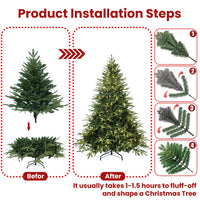 HKM-146963 Artificial Christmas Tree with Lights - 4ft to 9ft PE/PVC Hybrid Options Available