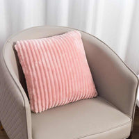 HKM-146963 Soft Corduroy Solid Pillow Case Cushion Cover, Pink and Gray, 45x45cm/53x53cm with Invisible Zipper