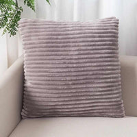 HKM-146963 Soft Corduroy Solid Pillow Case Cushion Cover, Pink and Gray, 45x45cm/53x53cm with Invisible Zipper